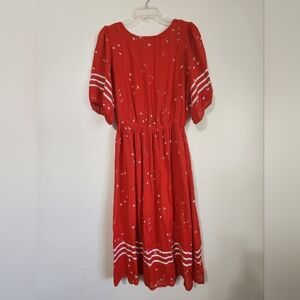 Elegant Red Floral Dress